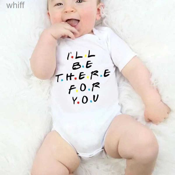 Strampler „Ill Be There for You“ Neugeborenes Baby Jungen Mädchen Bodys Unisex Overall Lustiger Spielanzug Lässige Kurzarm-OutfitsC24319