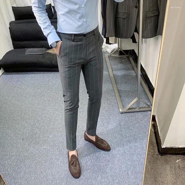 Männer Anzüge 2024 Frühling Herbst Pantalon Homme Business Formal Wear Anzug Hosen Kleidung Gestreiften Slim Fit Casual Büro Hosen