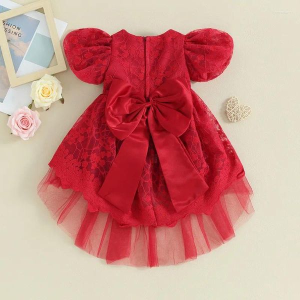 Mädchenkleider, Blumenkleid für geborene Babys, bestickt, Puffärmel, Tüll-Tutu, formelle Hochzeit, Party, Festzug, Ballkleid