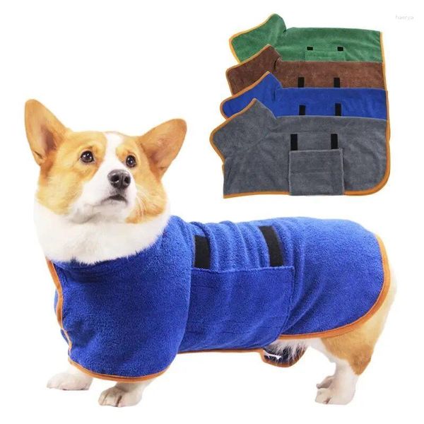 Vestuário para cães Super absorvente Pet Bathrobe Secagem Casaco Microfibra Toalha de praia Grande Médio Pequeno Cães Rápidos Acessórios Secos