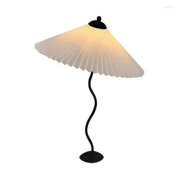 Lâmpadas de mesa Squiggle Wiggle Lâmpada para sala de estar / quarto Au US EU UK CN Plug Night Lighting com lâmpada LED E27 Vintage Plissado Umbrella Light