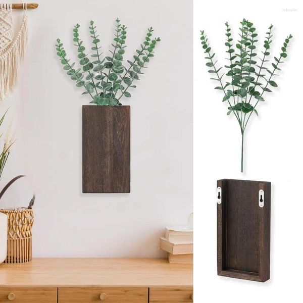 Vasos Planta Interior Exibição Titular Rústico Plantador De Parede De Madeira Para Decoração De Fazenda Quarto Quarto Escritório Plantas Vegetais Flores Secas Pote