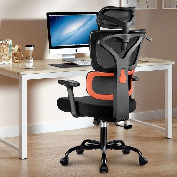 Cadeira de jogos ergonômica Winrise com encosto alto, cadeira reclinável grande e alta Mesa de escritório em casa confortável Suporte lombar Malha respirável Cadeira de computador ajustável