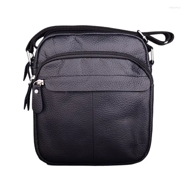 Saco dos homens de couro mensageiro satchels multifuncional crossbody ombro viagem casual masculino zíper bolsa telefone