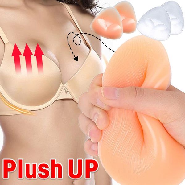 Silikon Sütyen Ekler Göğüs Pedleri Yapışkan Pushup Kadınlar Push Cup Conc daha kalın meme kapağı kapağı yama bikini Myway 240318