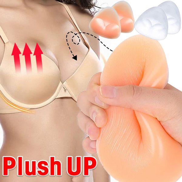 Inserti reggiseno in silicone Cuscinetti per il seno Pushup appiccicoso Donna Push Up Coppa più spessa Copricapezzoli Patch Bikini per costume da bagno 240318