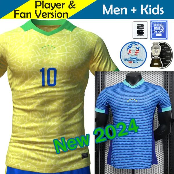 Brasilien Fußballtrikot 2024 Copa America Cup NEYMAR VINI JR 2025 BRASIL Nationalmannschaft Fußballtrikot 24/25 Home Away Player Version 4XL RODRYGO MARTINELLI