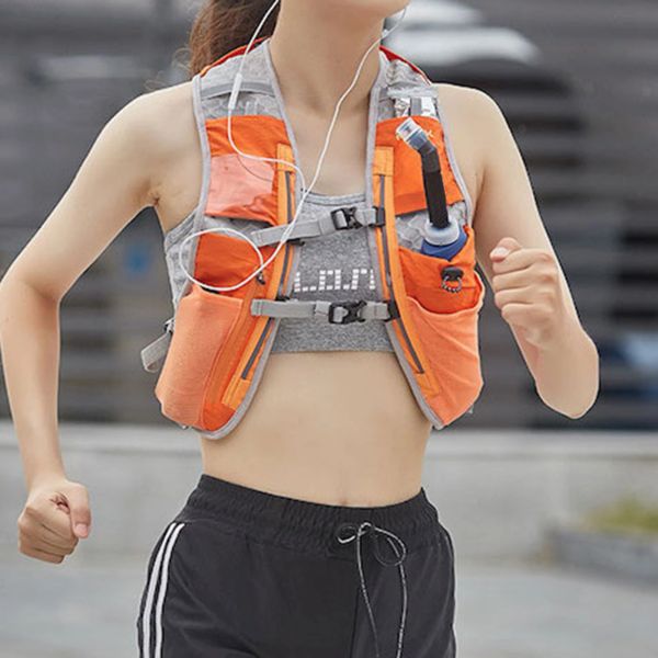 Оборудование Сверхлегкий велосипедный спортивный жилет для марафона, рюкзак унисекс, жилет для бега на открытом воздухе, сумка-держатель для телефона, 12 л, светоотражающая сумка для воды для гидратации