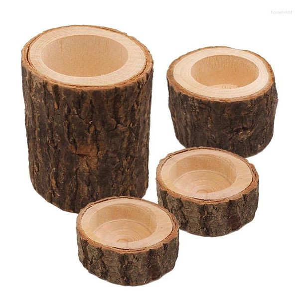 Kerzenhalter, kreativer Holz-Kerzenständer, Sukkulenten-Blumentopf, Tablett-Halter, Tisch-Desktop-Dekoration, rustikale Hochzeitsdekoration