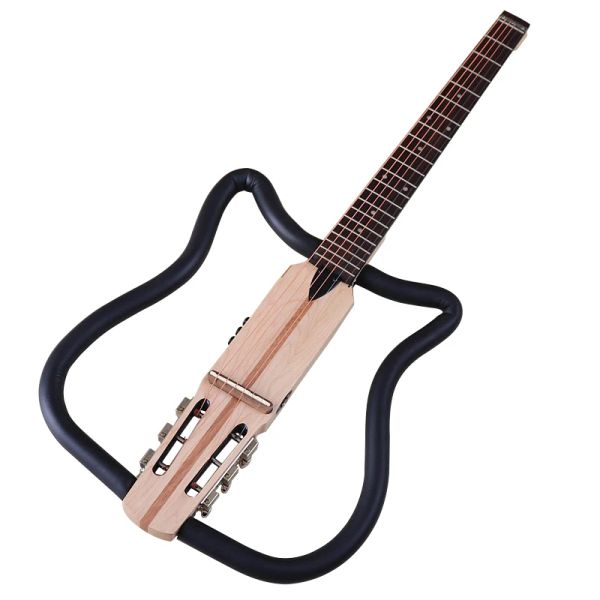 Гитара Новая складная электрическая акустическая гитара без головы, портативная 34-дюймовая бесшумная гитара для путешествий
