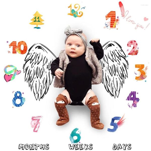 Coperte Coperta Baby Milestone Born Pography Puntelli che ricevono tappetini da gioco per neonati Fondale in tessuto Accessori per la ripresa