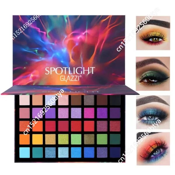 Shadow Spotlight 40-Farben-Lidschatten-Palette, buntes Künstler-Schimmer-Glitzer-Matt-Pigmentpulver, gepresstes Lidschatten-Make-up-Set