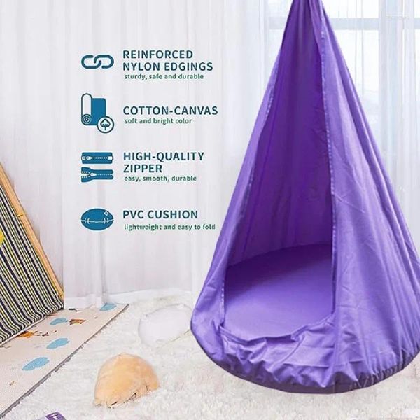 Camp Furniture Kinder 100 cm aufblasbare Hängemattenschaukel für den Außenbereich, langlebig und leicht zu tragen, Innenkissen, Hängesessel, kleines Zelt
