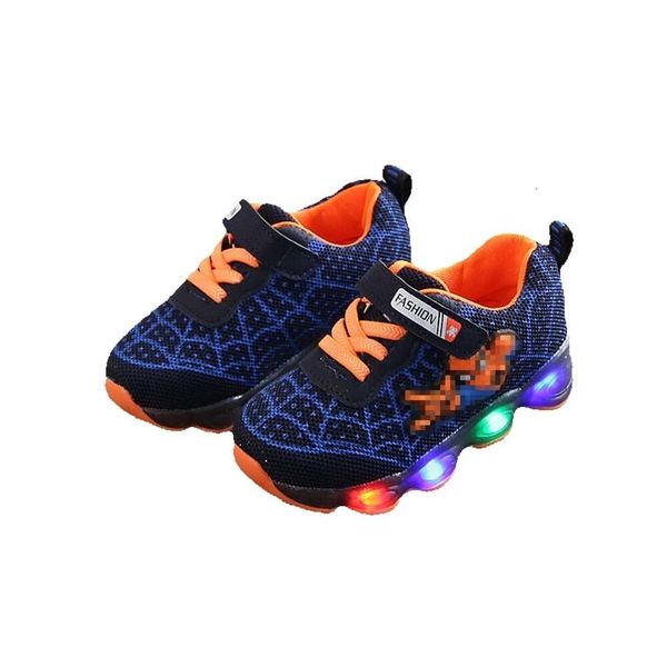 NK Kinder Jungen Mädchen Sport 2023 Frühling und Herbst Neue koreanische Version Mesh Single LED beleuchtete Schuhe, 1-9 Jahre alte Kinderschuhe GG