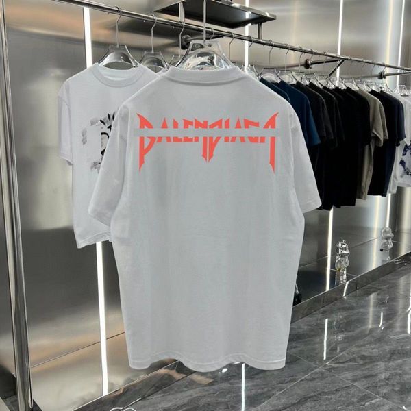 Maglietta Plus da uomo Stampa obliqua T-shirt manica corta Top Sell Felpa con cappuccio tendenza in puro cotone di alta qualità Moda Uomo Magliette Abbigliamento Ricamato Hip hop Bianco corto Taglia 3XL