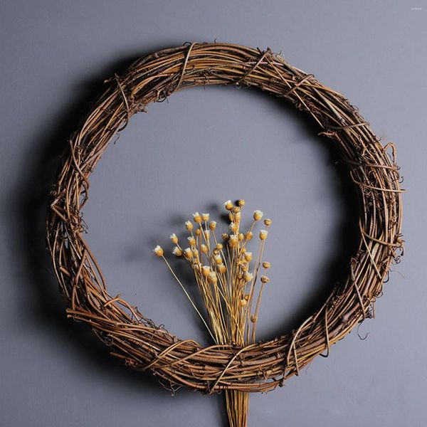 Dekoratif Çiçekler Doğal Çelenk 8/10/12 cm çapında Noel Rattan Yüzükler Örgülü DIY El Dokunmuş Asma Vines Çelenkler El Sanatları