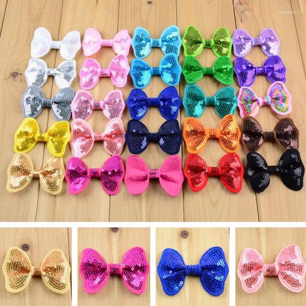 Acessórios de cabelo Baixo Preço 6 CM Crianças Arco 128 pc/lote Bonito Shinny Lantejoula Borboleta Bowknot 32C Para Meninas Headband DIY HDJ27