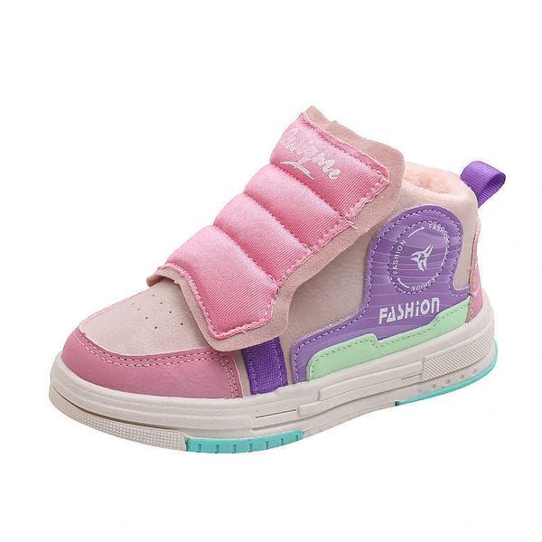 HBP Brand Olmayan 2024 Toptan Yeni Moda Tasarımcı Kış Ayakkabıları PU Üst Kürk Sıcak Yumuşak Çocuk Kış Ayakkabıları