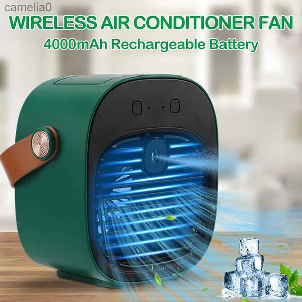 Ventiladores elétricos Portátil Mini Ar Condicionado Sem Fio Refrigerador de Ar Recarregável USB Ventilador de Refrigeração Portátil Ar Condicionado Para Quarto Camping CarsC24319