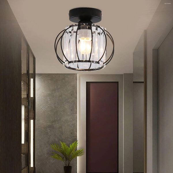 Luzes de teto moderna luz metal semi flush montagem lustre industrial luminária interior decoração para casa lâmpada para quarto corredor e27