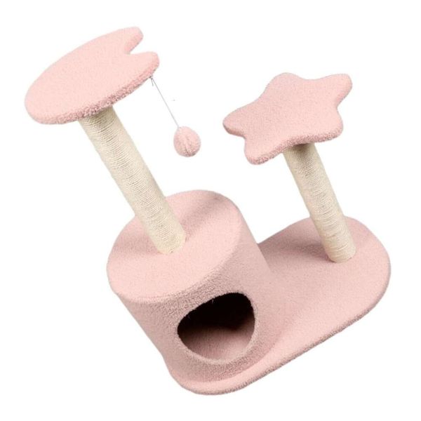 Brinquedos para animais de estimação lovey árvore gatinho quadro escalador ninho jogar torre casa brinquedo de escalada quatro estações pelúcia gato crawl