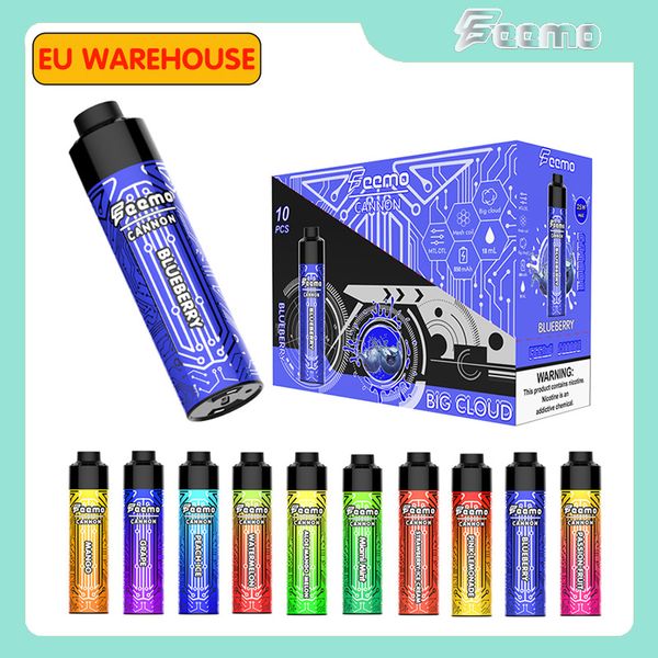 Origine Puff monouso Big Cloud Feemo Cannon DTL Puff Dispositivo puff 12K cavo vaper tipo-c con flusso d'aria da 0,5ohm Bobina a rete regolabile 850Mah Batteria Pen Vaper Device