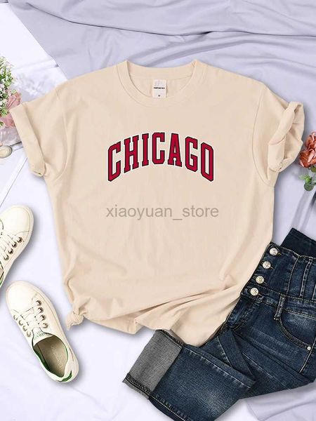 Erkek Tişörtleri Chicago Amerikan Şehri T-Shirt Nefes Alabilir Yuvarlak Boyun Yaratıcılığı Vintage Street Kadın Stili 240327