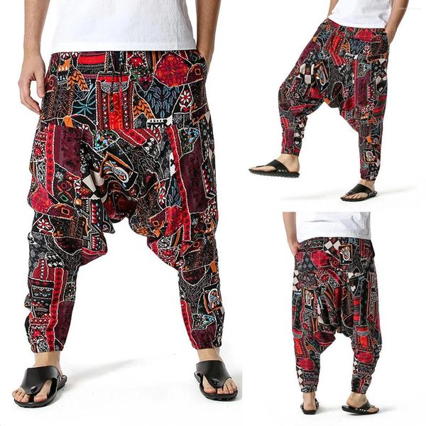 Pantaloni da uomo leggeri Harem da uomo casual elastico in vita in cotone pantaloni larghi larghi da uomo Y2k vestiti palestra lavoro Pantalones streetwear