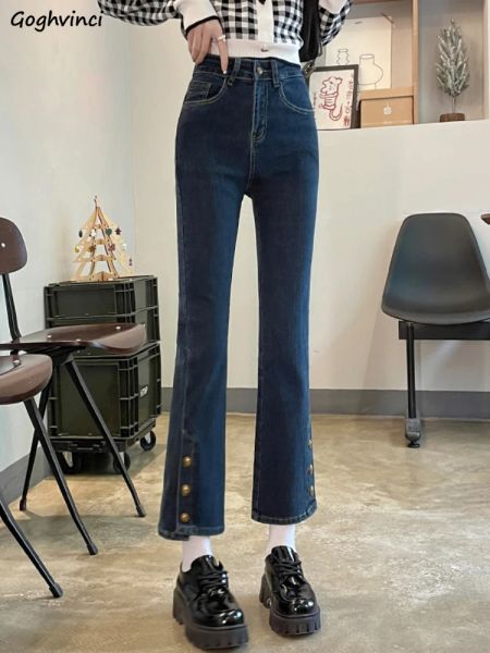 Stiefel XS4XL Jeans Frauen Allmatch Studenten täglich klassischer klassischer Skinny Ulzzang Design Stiefel Schnitt Streetwear Freizeit Anklelength vorherrschend neu