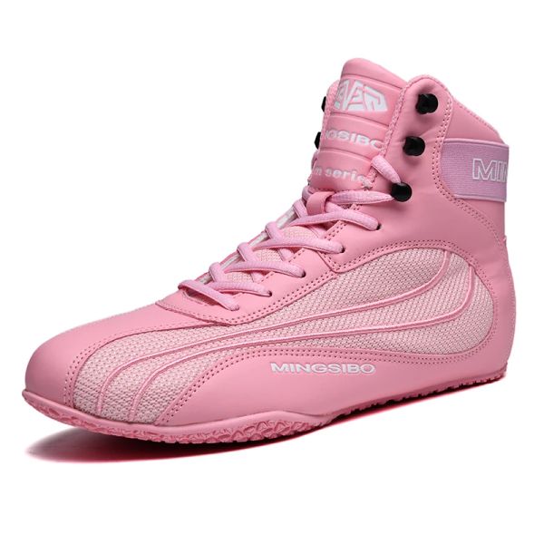 Boots Sapatos de boxe profissionais unissex verde rosa botas de luta livre masculino para mulheres, marca de luxo, sapatos de luta livre de luta livre de luxo.