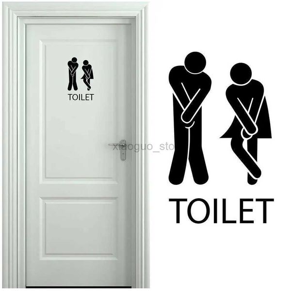 Toilettenaufkleber Lustige Frauen Männer selbstklebender entfernbarer Türaufkleber Frauen Männer selbstklebender entfernbarer Türaufkleber Wandschild WC-Aufkleber Dekor 240319