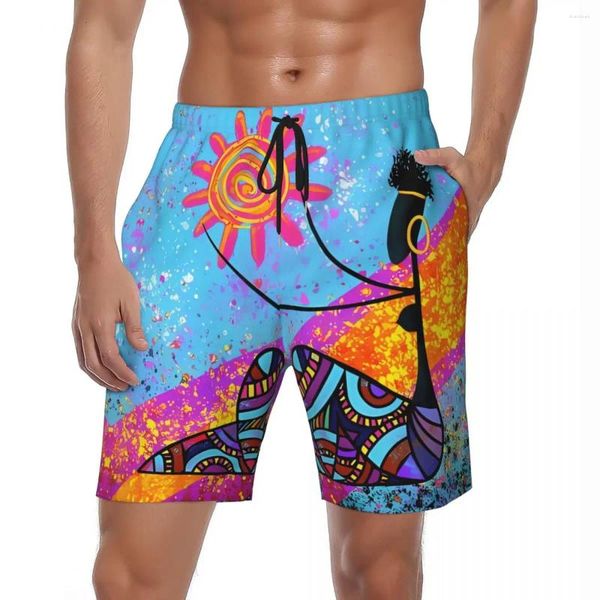 Herren-Shorts, afrikanische Kultur, Fitnessstudio, Sommer, coole Mode, Laufen, Surfen, Strand, kurze Hosen, schnell trocknend, lässige Badehose in Übergröße