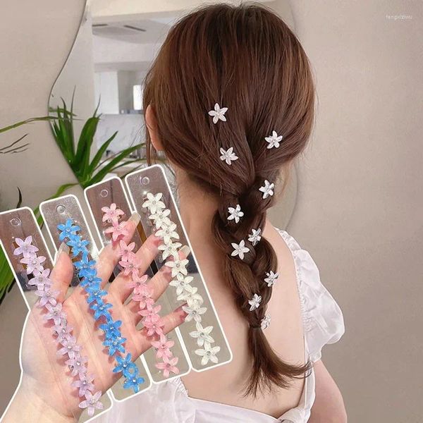 Saç aksesuarları 10pcs/set çiçek klip örgülü dokuma başlık sevimli saç tokası kızlar headdress kız mini pençe
