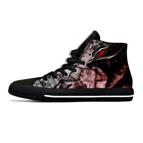 Sapatos anime mangá desenho animado estrips de espadachim preto sapatos de pano casual top top luminosa respirável impressão 3d masculina tênis tênis