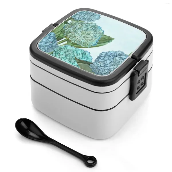 Stoviglie Blu Bento Box Studente Campeggio Pranzo Cena Scatole Fiore Motivo floreale Botanico