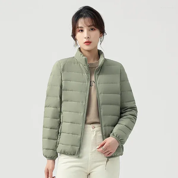Giacche da donna Piumino senza cuciture da donna leggero colletto corto alla coreana slim fit anatra bianca termica oversize cappotto invernale per ragazze 3xl