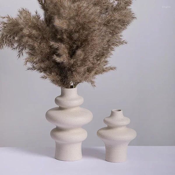 Vasi CAPRION Decorazioni per la casa in ceramica Camera nordica Decorazione di arte moderna Accessori Minimalismo da tavolo per fiori secchi Erba di pampa