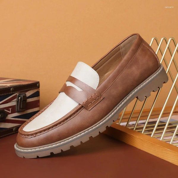 Sapatos de vestido homens moda camurça patente couro misturado tassel negócios escritório masculino charme festa de casamento sapatos planos calçados