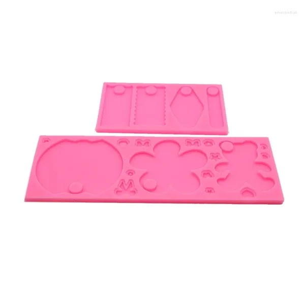 Chaveiros 2 PCS Versátil Placa de Nome Moldes Tampa Folhas de Transferência de Calor Moldes Resina de Silicone para DIY Jóias Artesanato Fazendo