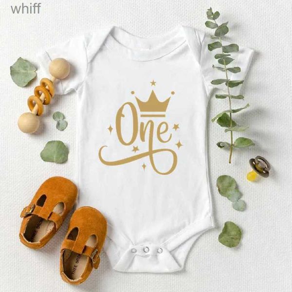 Strampler Ein Jahr Baby Geburtstag Bodys Baumwolle Kurzarm Baby Jungen Mädchen Strampler Overall Kleinkind Baby Geburtstag Geschenke ClothesC24319