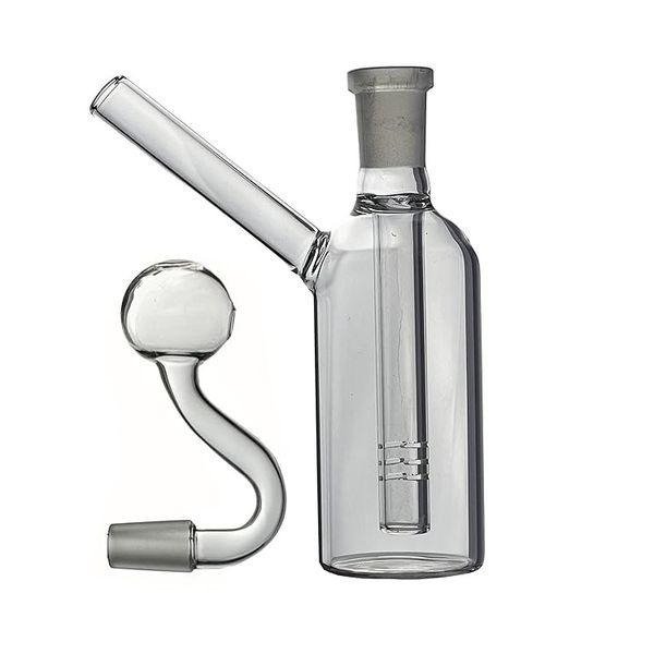 Mini Cam Bong ile 14mm Yağ Burnu Bong Kase Hick Hakkalı Tütün Aksesuarları Su Boruları Sigara içmek için Petrol Teçhizatları