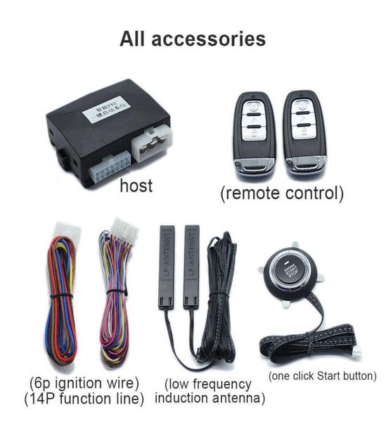 12v novo carro universal kit remoto central fechadura da porta do veículo sistema de entrada keyless start system3211383