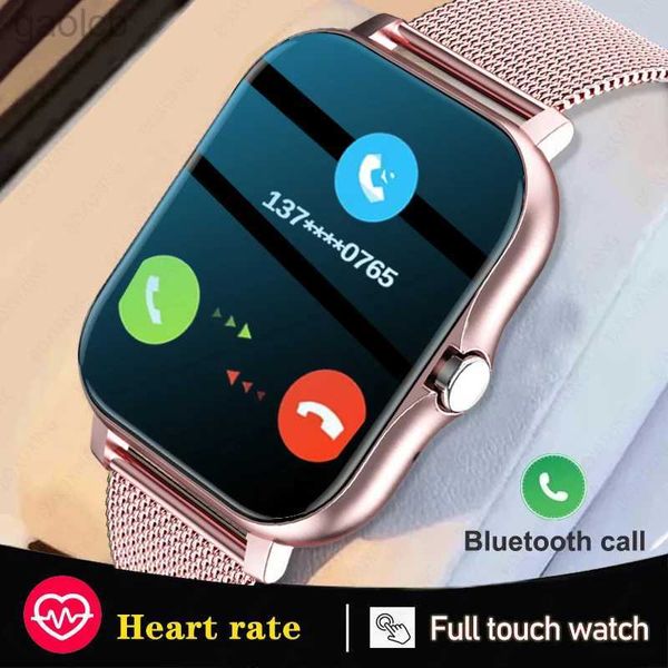 Relógios de pulso 2023 novo relógio inteligente mulheres bluetooth chamada relógio fitness rastreador impermeável esporte relógio inteligente moda senhoras homens smartwatch mulher 24319