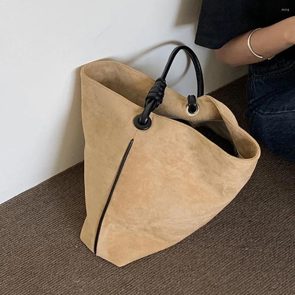 Totes Borsa tote da donna in pelle scamosciata Borsa leggera e morbida Borsa a tracolla retrò di grande capacità con manico superiore da viaggio