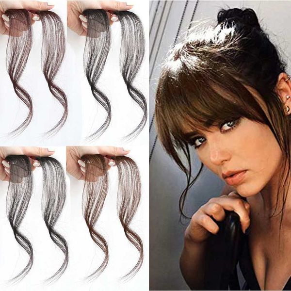 Perucas sintéticas franja falsa franja clipe em grampo de cabelo falso em perucas sintéticas de boa qualidade artificial natural hairpieces para mulheres franja 240329