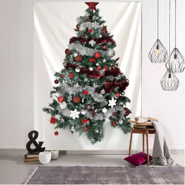 Anos árvore de natal tapeçaria decorações tapeçarias tapeçarias tapetes decoração para casa tapete de praia 240314