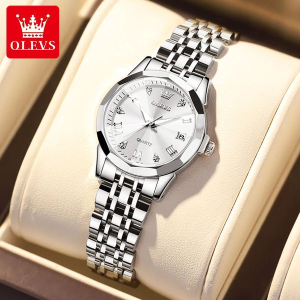 OLEVS Лидирующий бренд Женские часы Оригинальные роскошные кварцевые наручные часы с маленьким циферблатом для женщин Водонепроницаемые изысканный набор Подарочная коробка на день рождения 240318