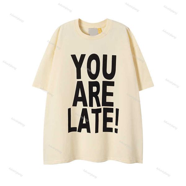 Tasarımcı Galerileri Erkek T Shirt Porsiyonları Kadın Tshirts Grafik Tee El boyaması Ins Sıçrama Mektubu Yuvarlak Boyun