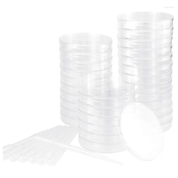 Placas - Conjunto de placas de Petri com tampas Petri 100 Pipetas de transferência de plástico (3Ml) Kit para projetos de feiras de ciências escolares