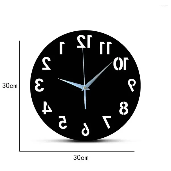 Duvar Saatleri Var 3d Akrilik Ayna Kuvars İğne Modern Horloge Dijital Numara Saat Ev Dekoru Stickers Tek Yüz